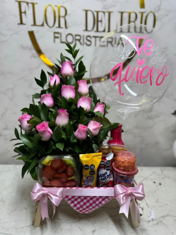 Desayuno sorpresa con rosas y globo